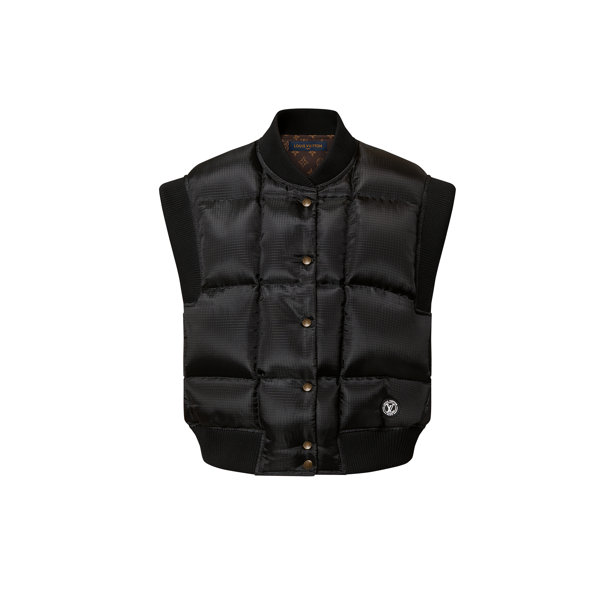 Sleevless Padded Nylon Bomber Jacket Ready to Wear LOUIS VUITTON